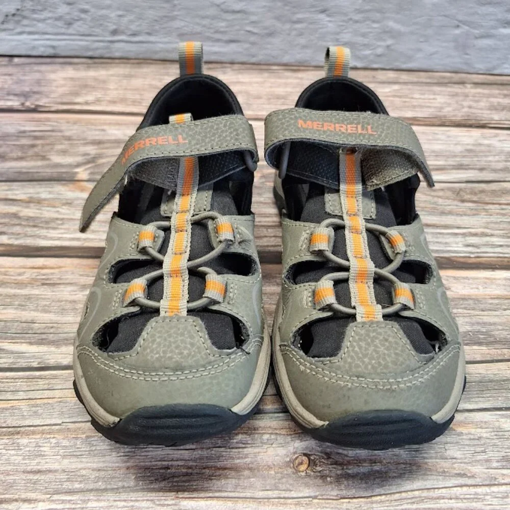 Kids Merrell Hyrdo Teton Gunsmoke/Orange Hiker Sandal Kids Size 13